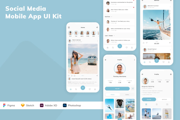 Social Media Mobile App UI Kit