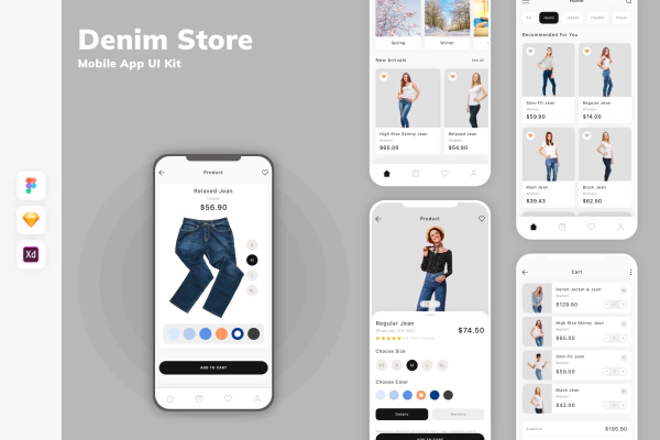 Denim Store Mobile App UI Kit