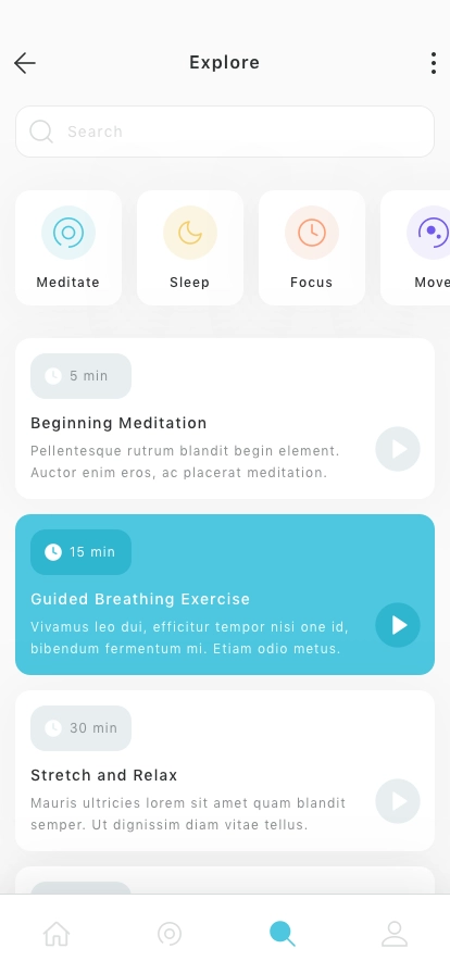 Meditation Mobile App UI Kit - Screenshot 3