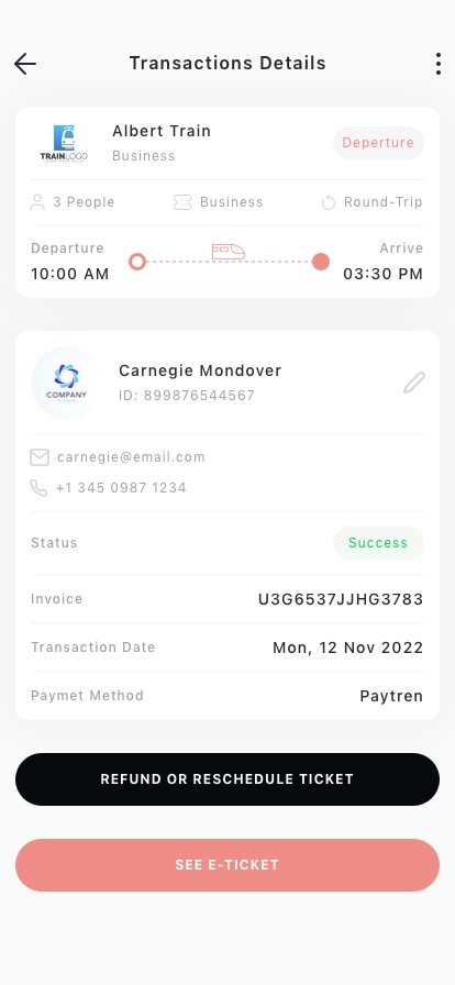 Train Ticket Mobile App UI Kit - Screenshot 4
