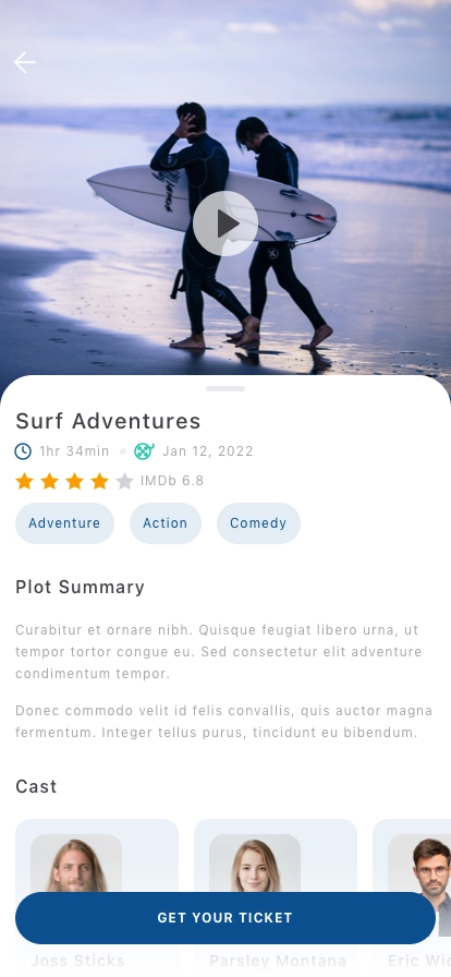 Movie Booking Mobile App UI Kit - Screenshot 3