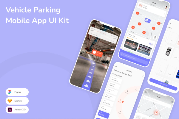 Vehicle Parking Mobile App UI Kit