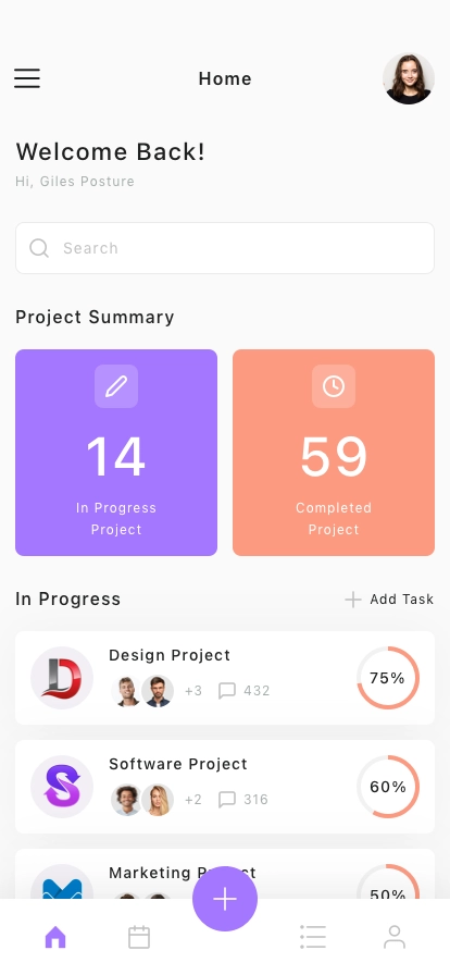 Task Management Mobile App UI Kit - Screenshot 1