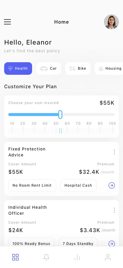 Insurance Mobile App UI Kit - Screenshot 1