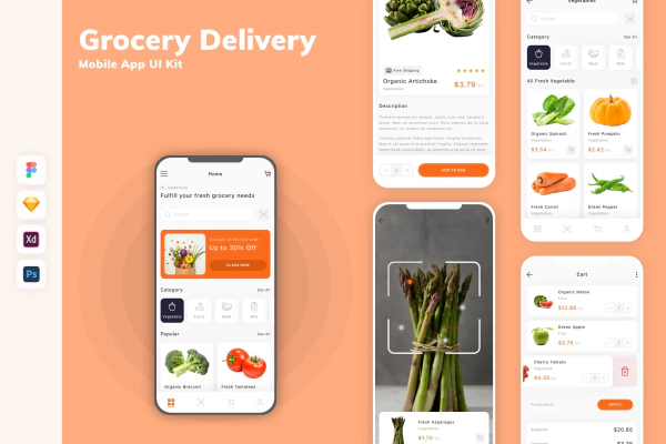 Grocery Delivery Mobile App UI Kit