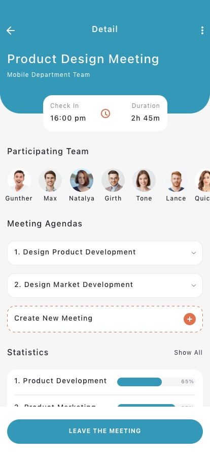 Manage Meetings & Tasks Mobile App UI Kit - Screenshot 2
