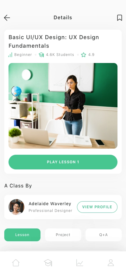 Learning & Online Class Mobile App UI Kit - Screenshot 3