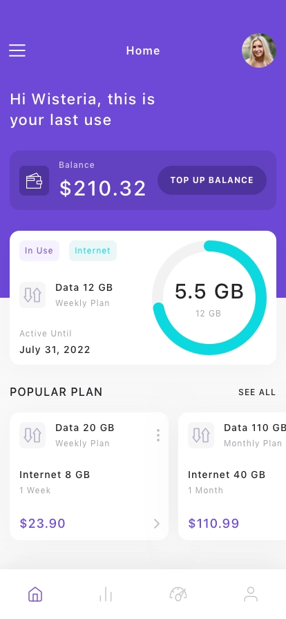 E-sim & Internet Data Management Mobile App UI Kit - Screenshot 1