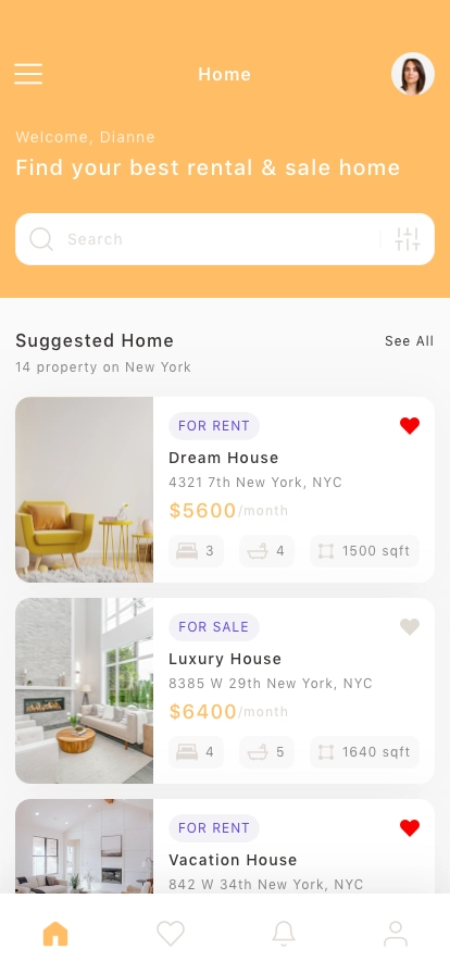 Rent & Sales Property Mobile App UI Kit - Screenshot 1