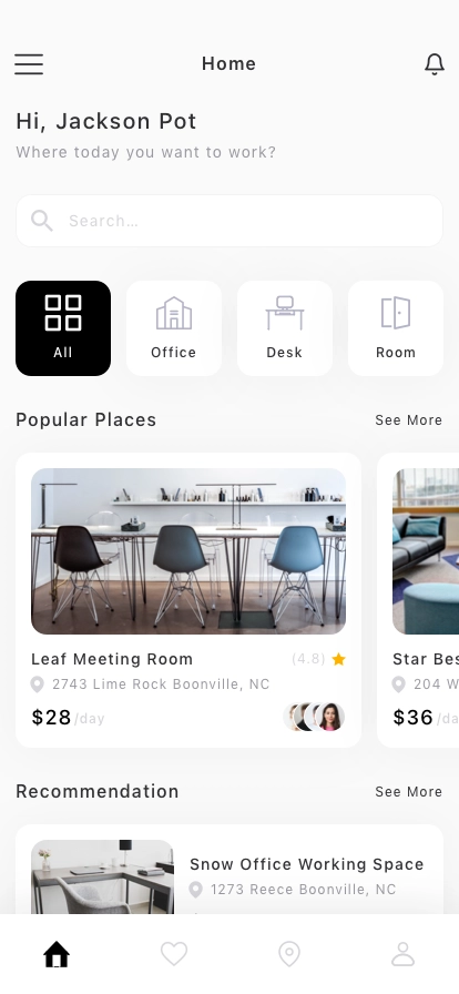 Coworking Space Mobile App UI Kit - Screenshot 1