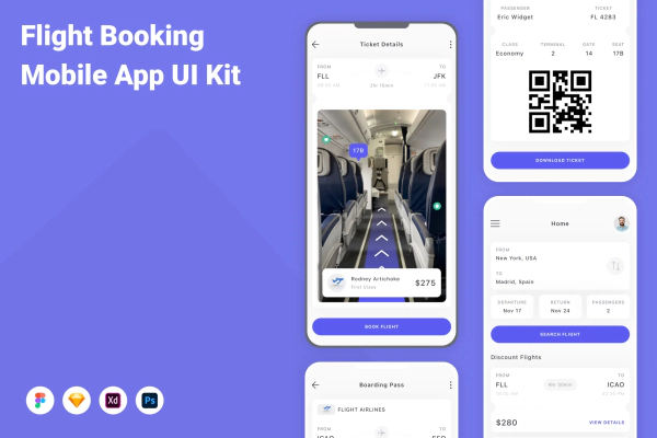 Flight Booking Mobile App UI Kit