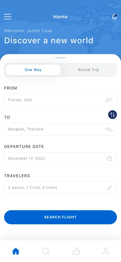 Flight Booking Mobile App UI Kit - Screenshot 1