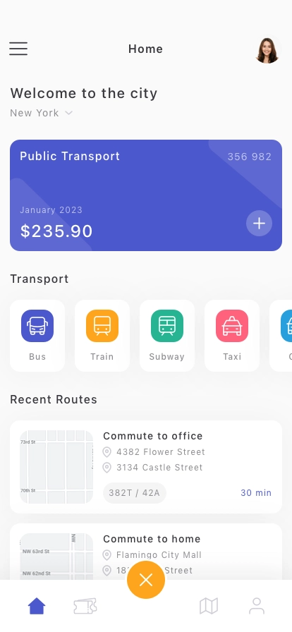 Transport Navigator Mobile App UI Kit - Screenshot 1