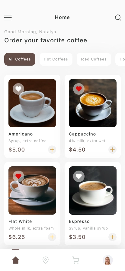 Coffee Order Mobile App UI Kit - Screenshot 1
