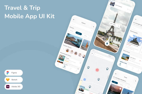 Travel & Trip Mobile App UI Kit