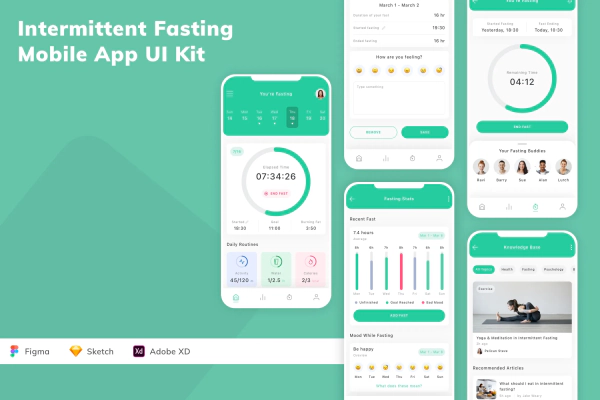 Intermittent Fasting Mobile App UI Kit