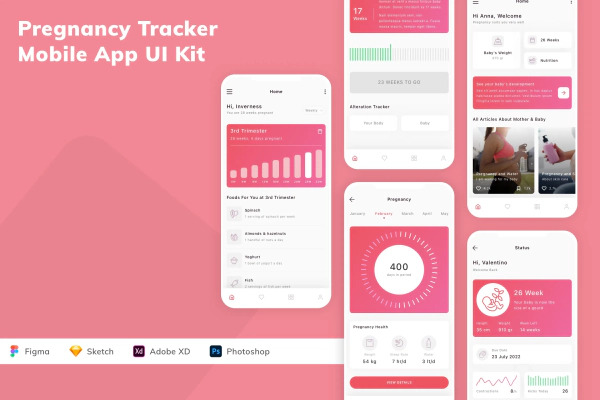 Pregnancy Tracker Mobile App UI Kit