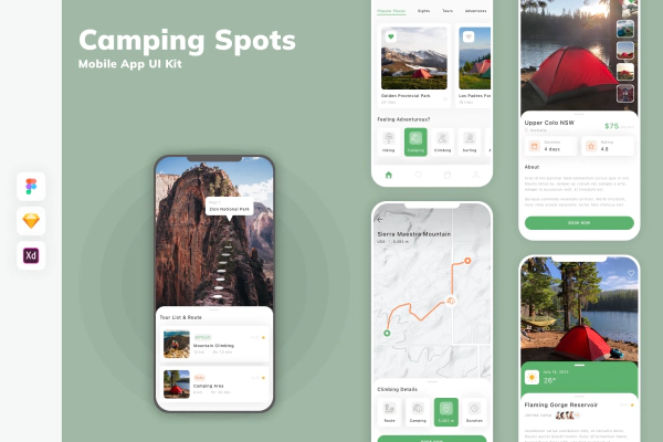 Camping Spots Mobile App UI Kit