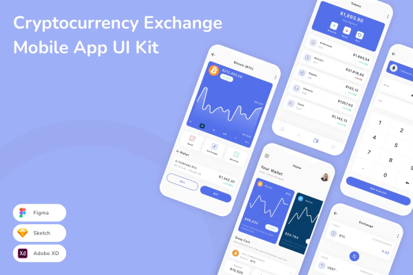 Cryptocurrency Exchange Mobile App UI Kit