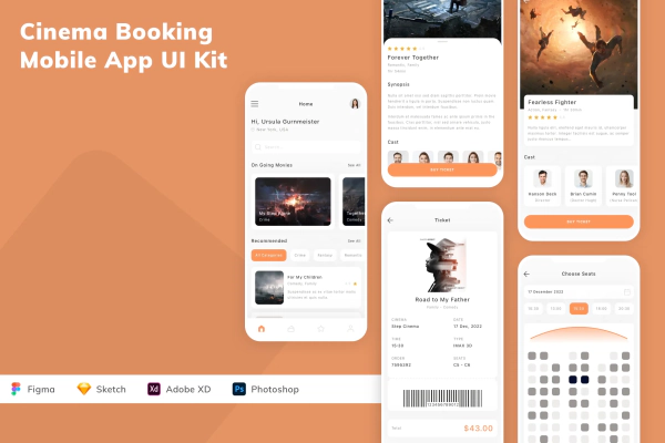 Cinema Booking Mobile App UI Kit