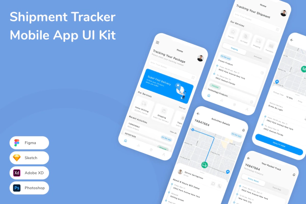 Shipment Tracker Mobile App UI Kit