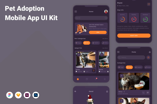 Pet Adoption Mobile App UI Kit
