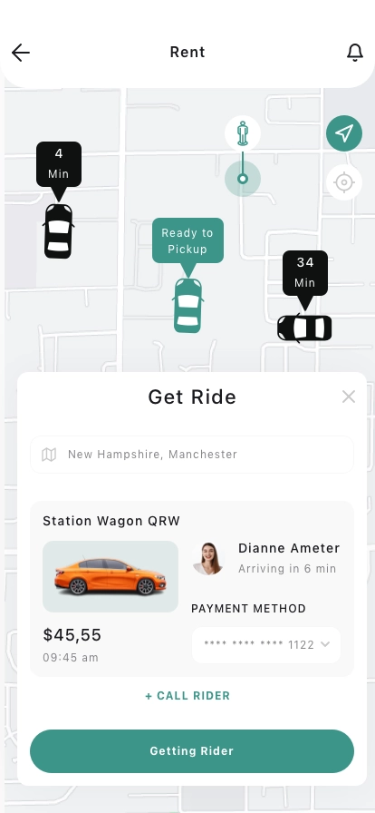 Ride Share Mobile App UI Kit - Screenshot 3