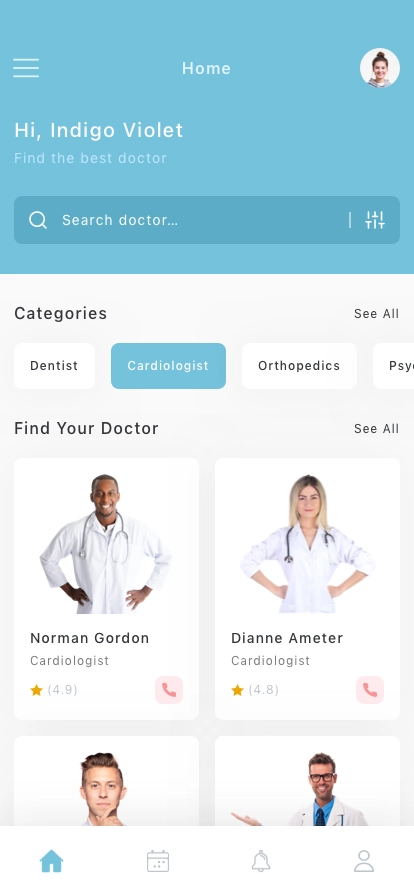 Online Doctor Appointment Mobile App UI Kit - Screenshot 3