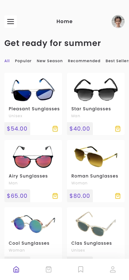 Sunglasses Shop Mobile App UI Kit - Screenshot 3
