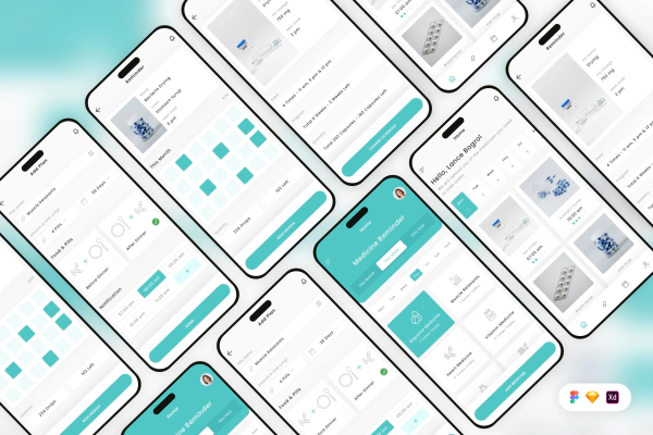 Pill & Medicine Reminder Mobile App UI Kit