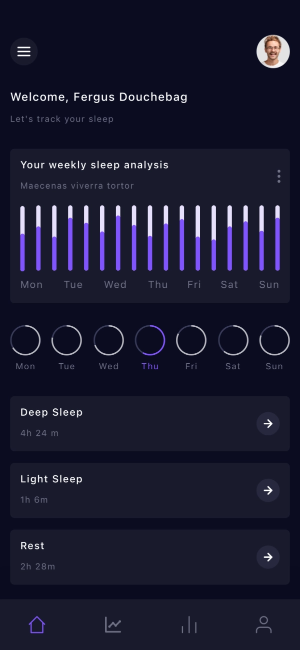 Sleep Tracker Mobile App UI Kit - Screenshot 1