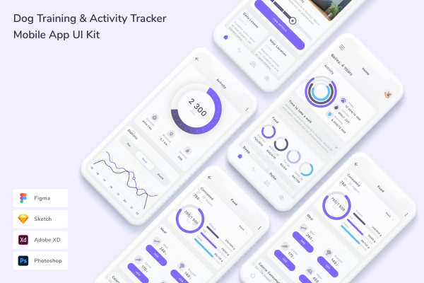 Dog Training & Activity Tracker Mobile App UI Kit