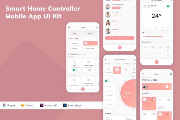 Smart Home Controller Mobile App UI Kit