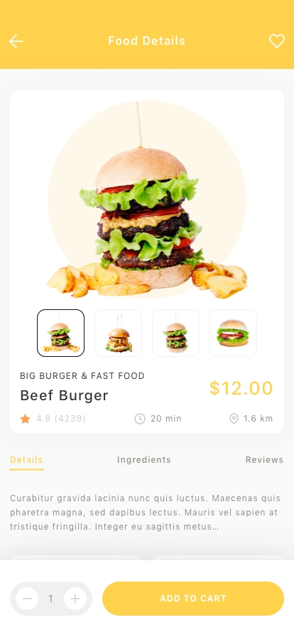 Food Ordering Mobile App UI Kit - Screenshot 3
