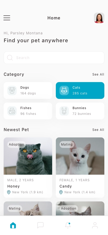 Pet Sharing Mobile App UI Kit - Screenshot 1