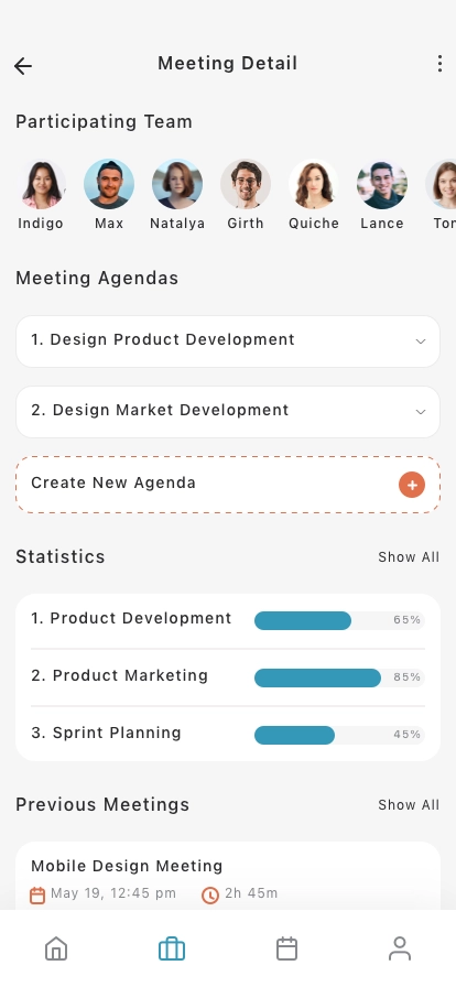 Manage Meetings & Tasks Mobile App UI Kit - Screenshot 3
