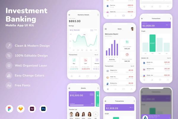 Investment & Banking Mobile App UI Kit