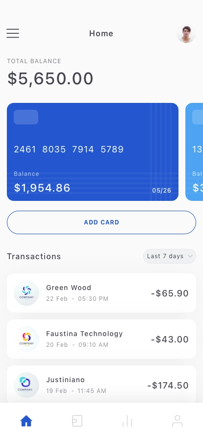 Finance Management Mobile App UI Kit - Screenshot 1