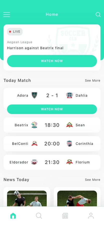 Streaming Football Mobile App UI Kit - Screenshot 1