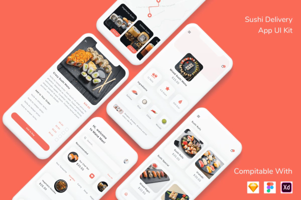 Sushi Delivery App UI Kit