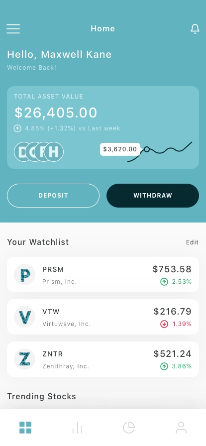 Stock Market Mobile App UI Kit - Screenshot 2