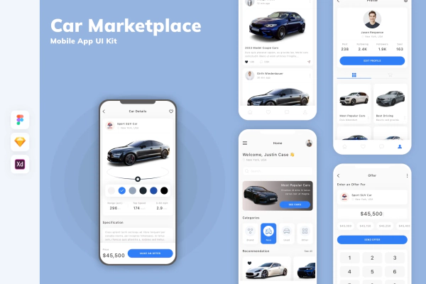 Car Marketplace Mobile App UI Kit
