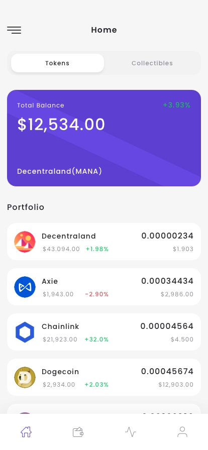 Cryptocurrency Wallet App UI Kit - Screenshot 1