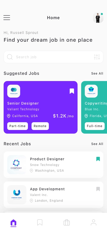 Job Finder Mobile App UI Kit - Screenshot 1
