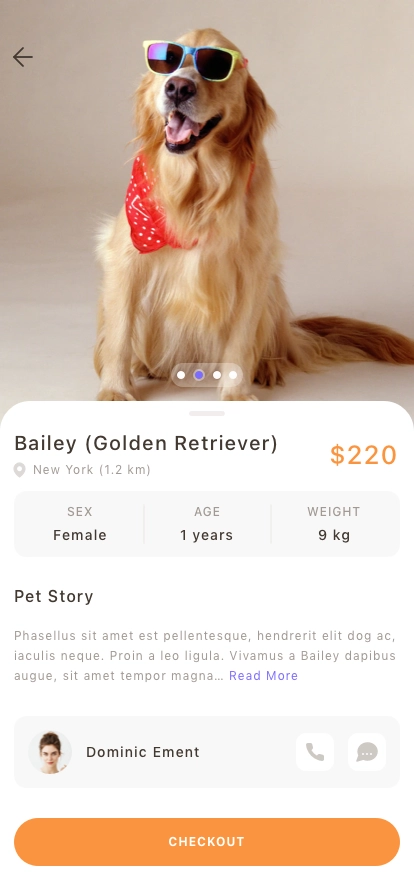 Pet Adoption & Finder Mobile App UI Kit - Screenshot 2