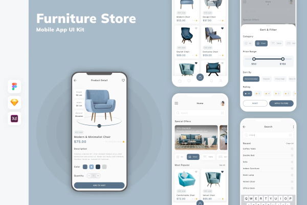 Furniture Store Mobile App UI Kit