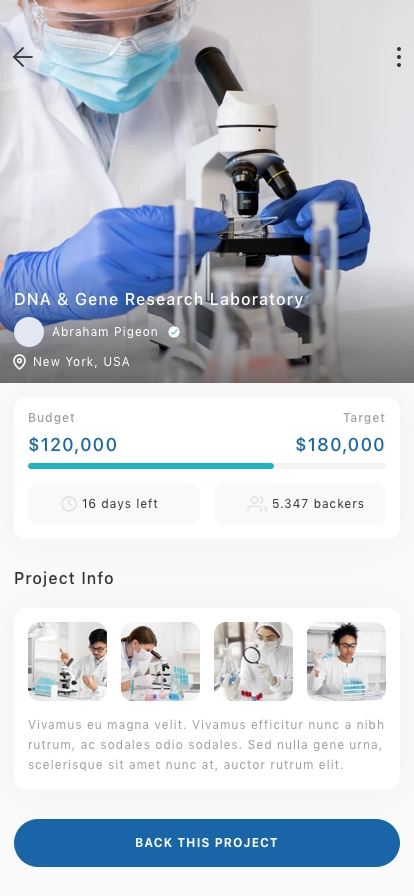Crowdfunding Mobile App UI Kit - Screenshot 3