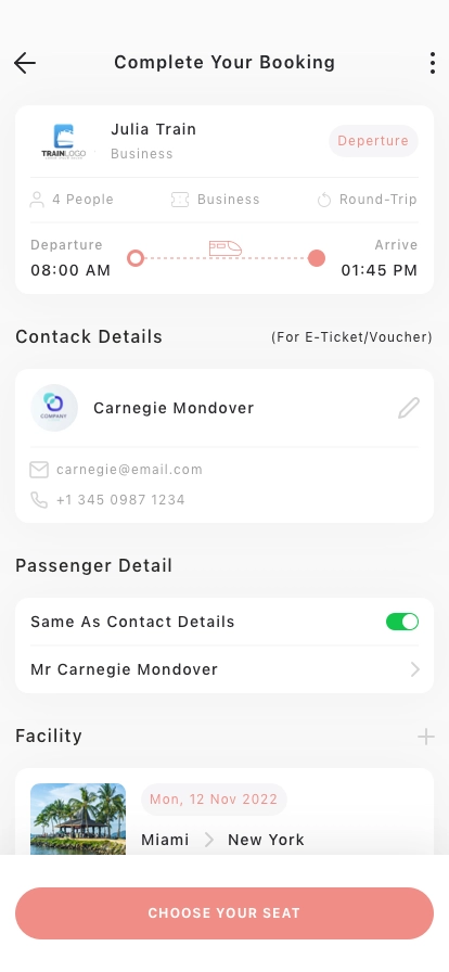 Train Ticket Mobile App UI Kit - Screenshot 2