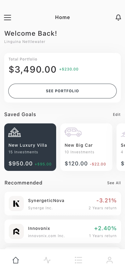 Stock Market Mobile App UI Kit - Screenshot 1