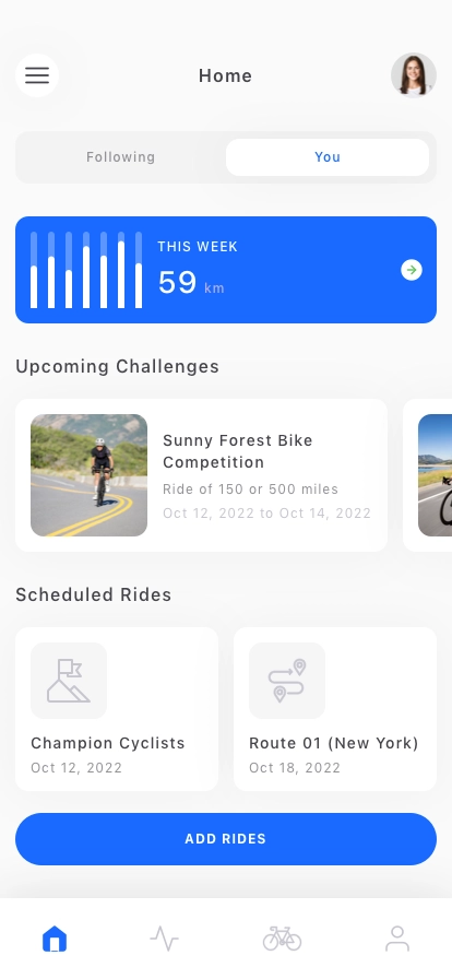 Cycling Mobile App UI Kit - Screenshot 2